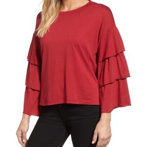 Halogen Tiered Sleeve Top NWT